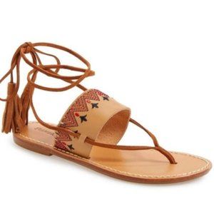 NWB Soludos Wrap Around Embroidered Sandals